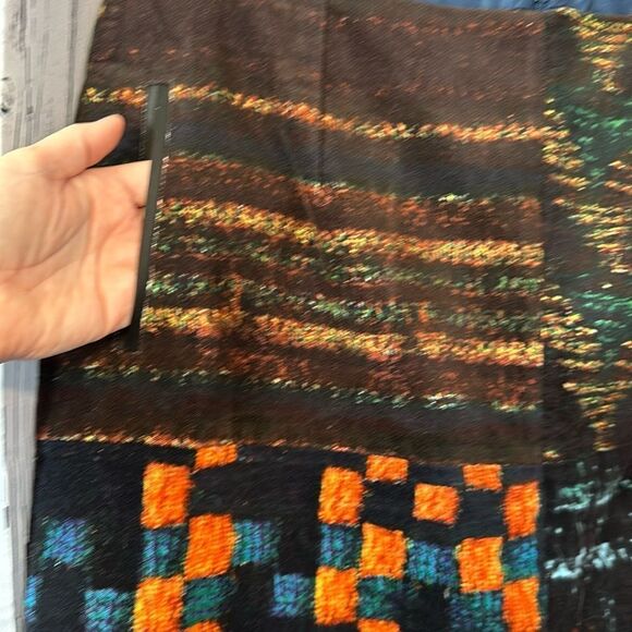 Linea Domani - Mixed Print Pencil Skirt Abstract Wearable Art Sz 12 - Picture 9 of 9